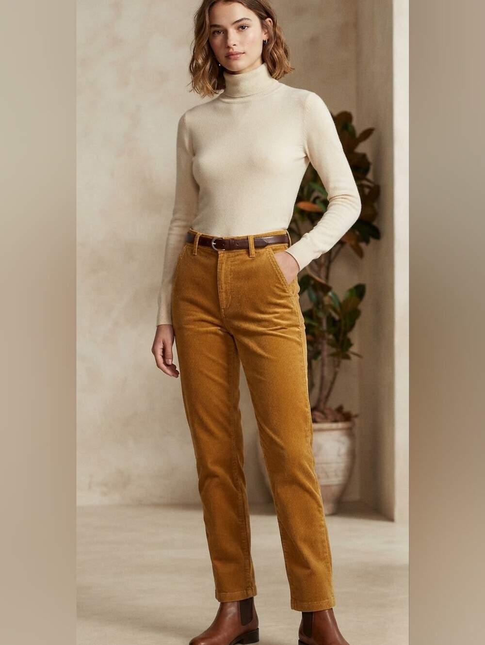 Everalane The Corduroy Straight Pant Burnt Orange Size 00